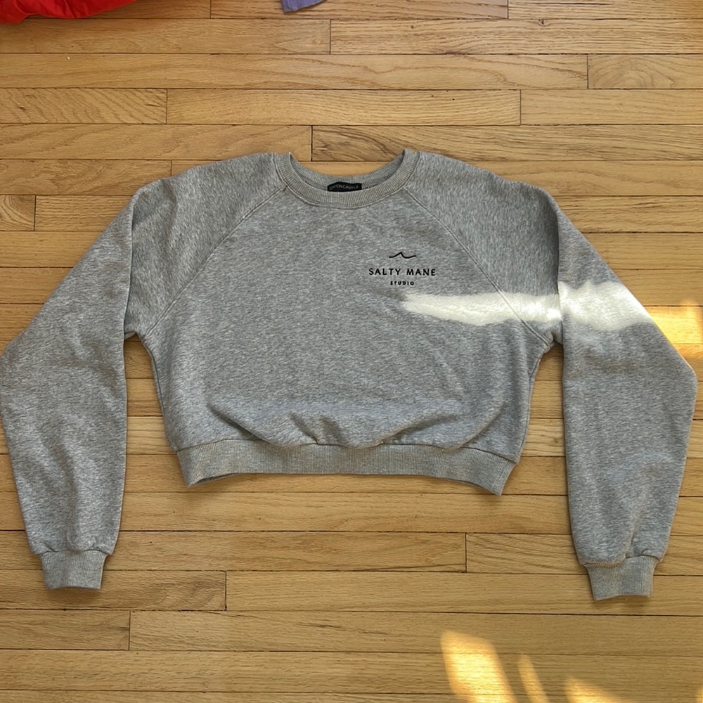 Salty Mand studio gray cropped sweatshirt S